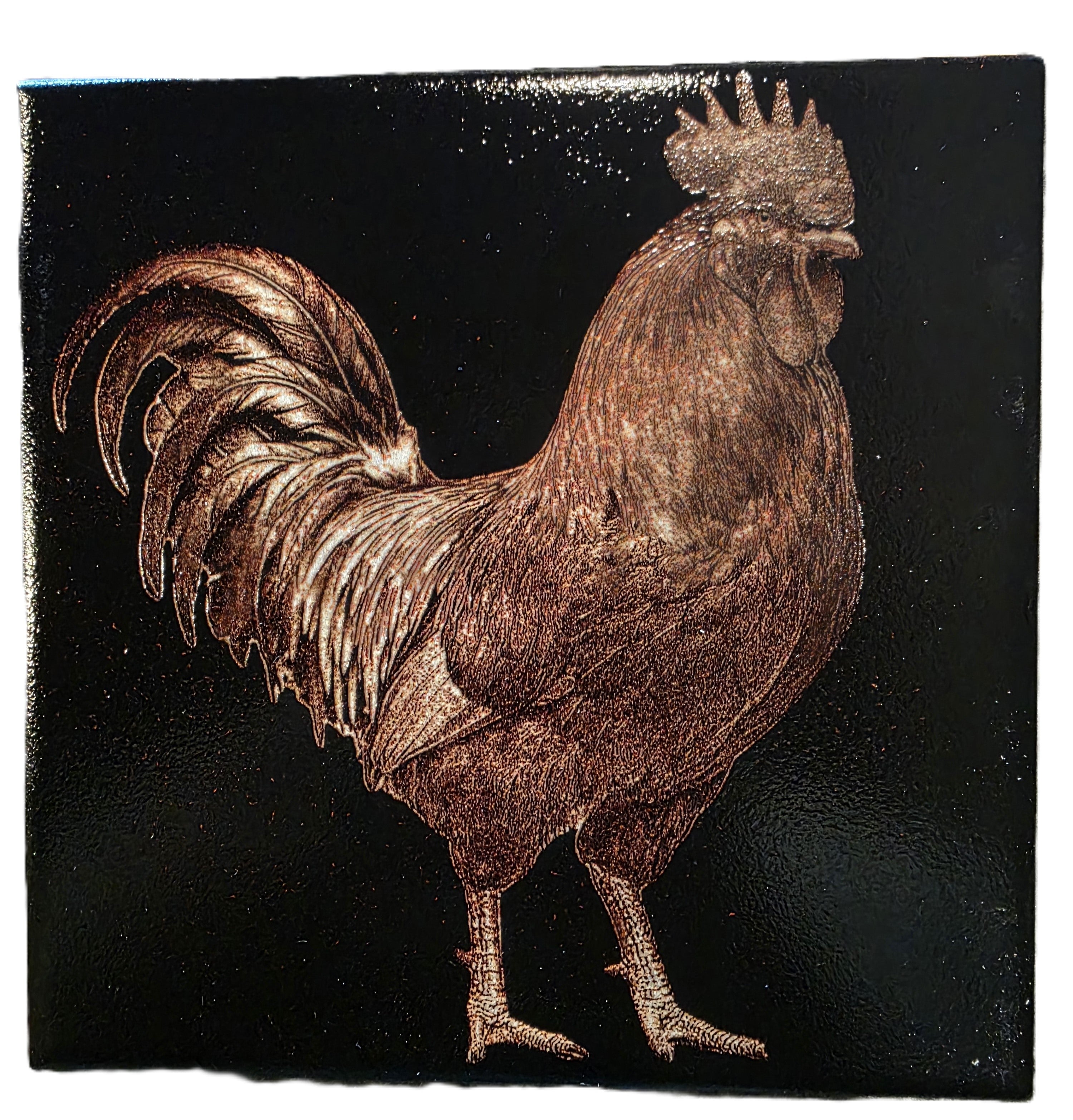 “The Sentinel” – Rustic Rooster Engraving