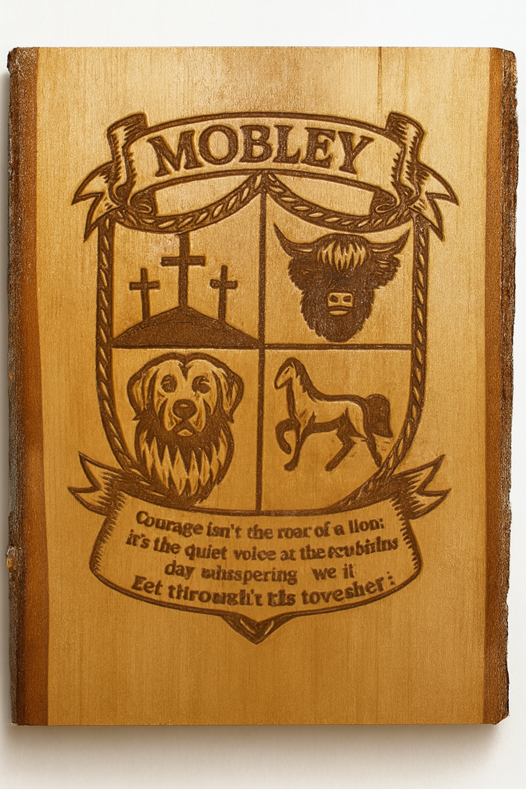 Family Crest Plaque – Custom Laser Engraved